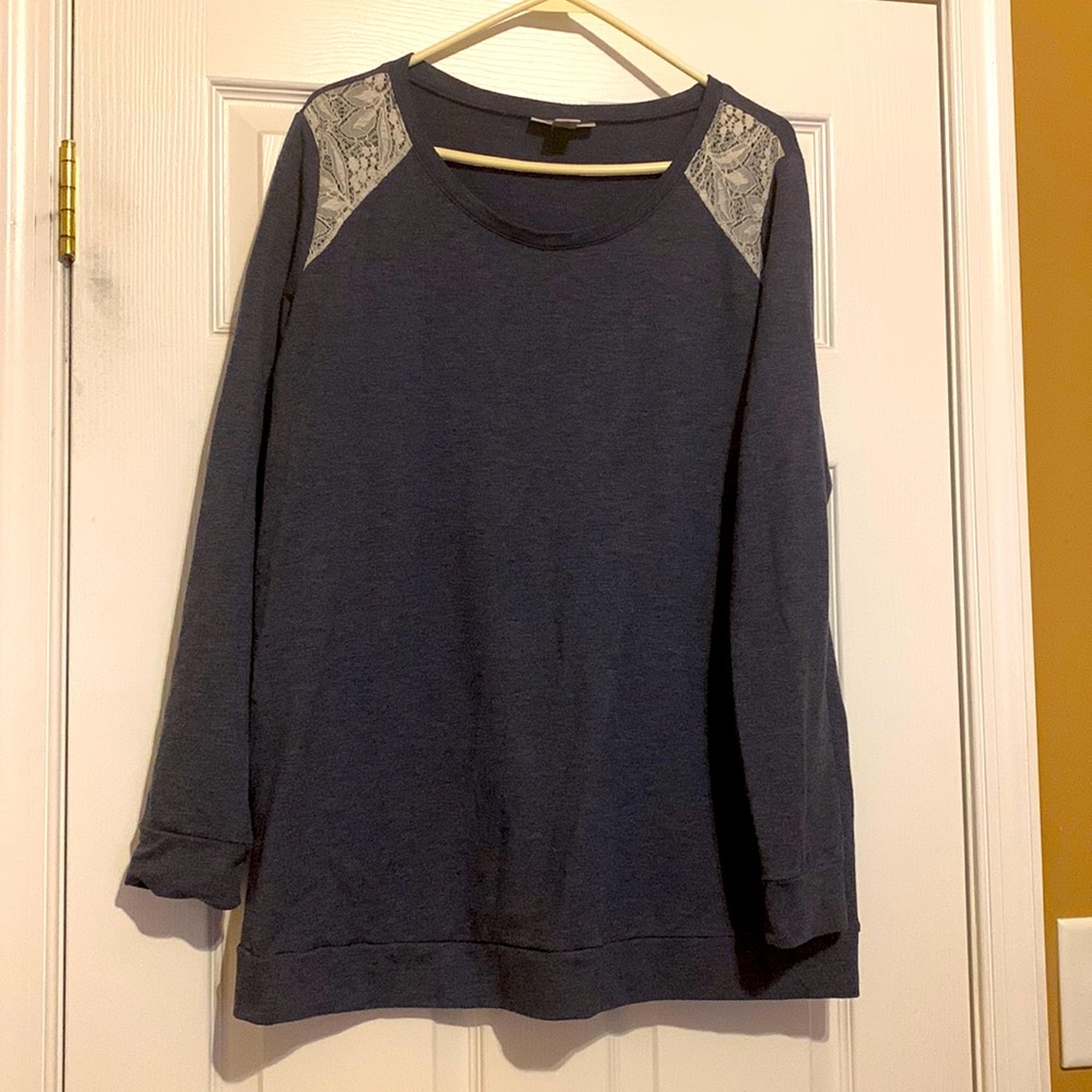 Motherhood Maternity Blue Lace Detail Tunic XL